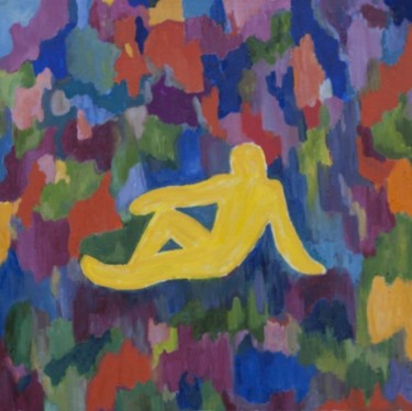 Картина под названием "Сидящий желтый чело…" - Irina Kazanskaya, Подлинное произведение искусства, Другой