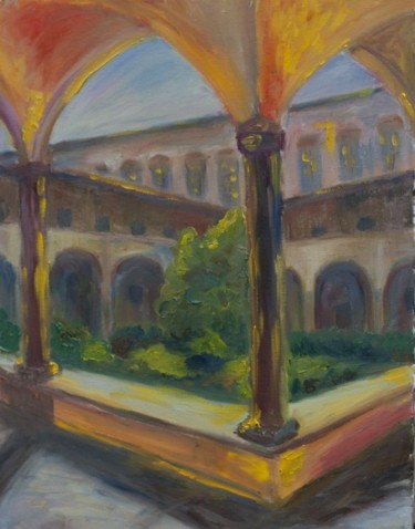Картина под названием "Флорентийский двори…" - Irina Kazanskaya, Подлинное произведение искусства, Масло