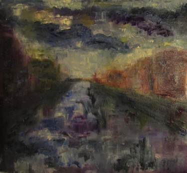 Картина под названием "обводный канал №2" - Irina Kazanskaya, Подлинное произведение искусства, Масло