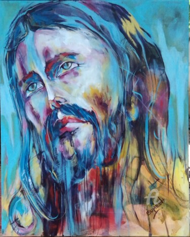 绘画 标题为“Christ-jesus” 由Sumesh Cs, 原创艺术品, 丙烯