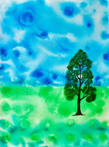 Painting titled "Landscape 2" by Sumit Ratta, Original Artwork, Acrylic