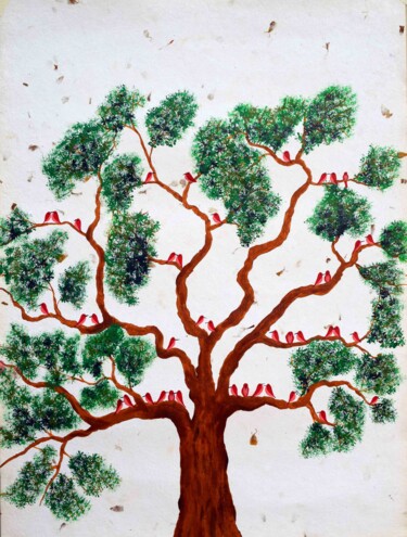 Картина под названием "Pawan Vriksh" - Sumit Ratta, Подлинное произведение искусства, Акрил