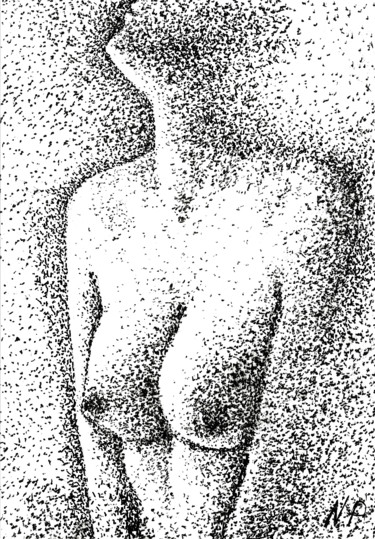 Desenho intitulada "Abstract Nude women…" por Natalja Picugina, Obras de arte originais, Tinta