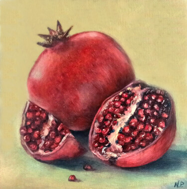 Malarstwo zatytułowany „Pomegranate oil pai…” autorstwa Natalja Picugina, Oryginalna praca, Olej
