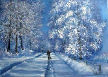 Pintura titulada "Winter walk" por Natalja Picugina, Obra de arte original, Oleo