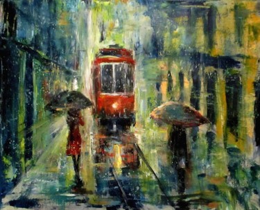 Картина под названием "Rainy Fantasy oil p…" - Natalja Picugina, Подлинное произведение искусства, Масло
