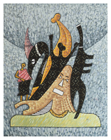 Pintura titulada "“L’Evolution”" por Suncréa, Obra de arte original, Acrílico Montado en Bastidor de camilla de madera