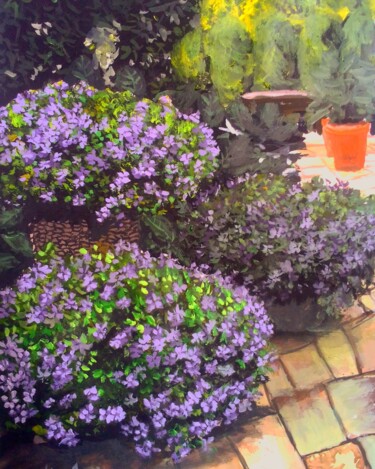 Картина под названием "Purple Phlox Flower…" - Sunshine Amos, Подлинное произведение искусства, Акрил