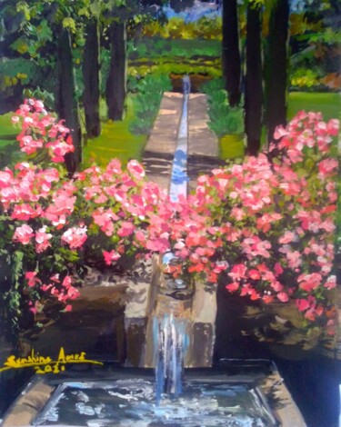 Painting titled "The Dream Garden" by Sunshine Amos, Original Artwork, Acrylic
