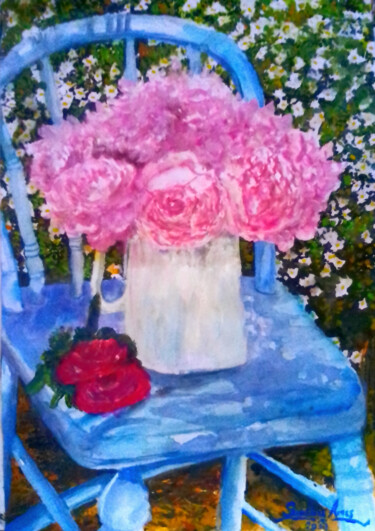 Peinture intitulée "Fresh Blooms" par Sunshine Amos, Œuvre d'art originale, Aquarelle