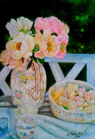 "Garden In A Vase No…" başlıklı Tablo Sunshine Amos tarafından, Orijinal sanat, Suluboya