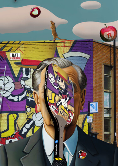 Grafika cyfrowa / sztuka generowana cyfrowo zatytułowany „Banksy Rat Problems” autorstwa Supreme Goonz, Oryginalna praca, Ko…
