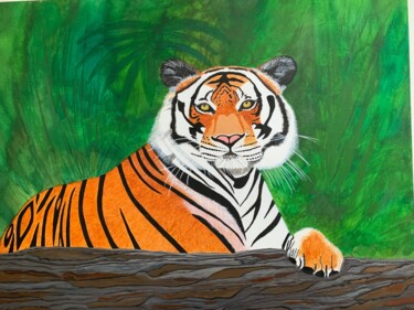 "Bengal Tiger" başlıklı Tablo Susan J Green tarafından, Orijinal sanat, Akrilik Ahşap Sedye çerçevesi üzerine monte edilmiş