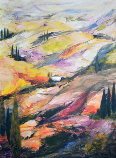 Картина под названием "Just Autumn - Origi…" - Susan Monk, Подлинное произведение искусства, Акрил