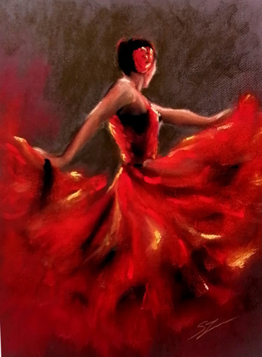제목이 "Flamenco Dancer 51"인 미술작품 Susana Zarate로, 원작, 파스텔