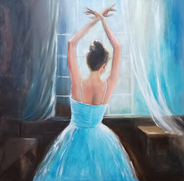 Malerei mit dem Titel "Ballet dancer in bl…" von Susana Zarate, Original-Kunstwerk, Öl