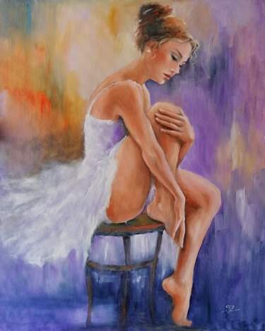 Painting titled "Ballet Dancer 246" by Susana Zarate, Original Artwork, Oil
