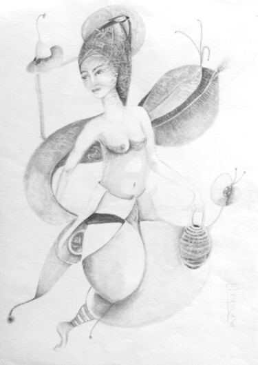 Drawing titled "Nalohepa'eha" by Sushma Legendre Mcintosh, Original Artwork, Pencil