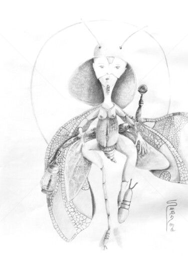제목이 "Seti Teribi"인 그림 Sushma Legendre Mcintosh로, 원작, 연필