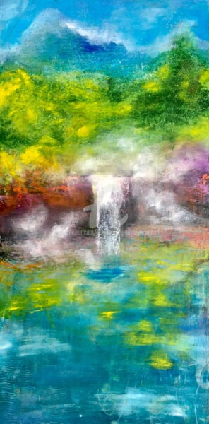 Pittura intitolato "Everflowing" da Sushma Legendre Mcintosh, Opera d'arte originale, Olio