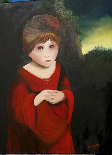 Painting titled "140 LA PETITE FILLE…" by Suzanne Leseve, Original Artwork, Oil