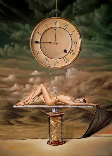 "Illusion of Time" başlıklı Tablo Svetoslav Stoyanov tarafından, Orijinal sanat, Petrol