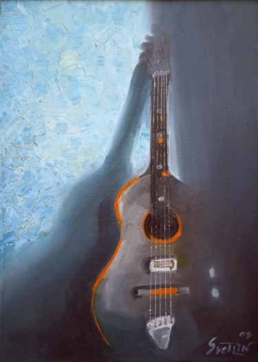 Pintura intitulada "The Guitar" por Svetlin Kolev, Obras de arte originais, Óleo