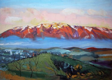 Malerei mit dem Titel "Old Mountain" von Svetlin Kolev, Original-Kunstwerk, Öl