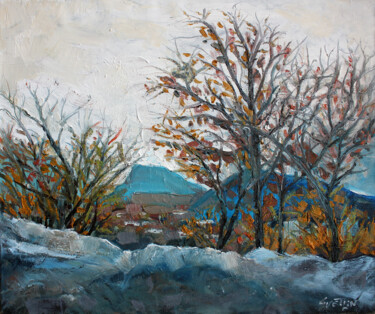 Painting titled "Autumn in Plovdiv" by Svetlin Kolev, Original Artwork, Oil