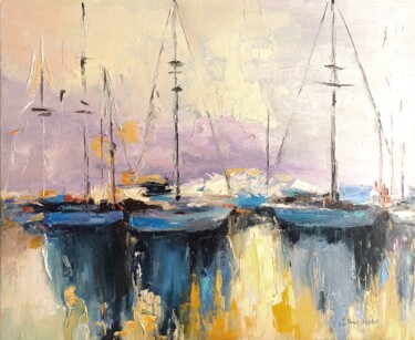 Картина под названием "Oil painting "Boats…" - Sveta Makarenko, Подлинное произведение искусства, Масло