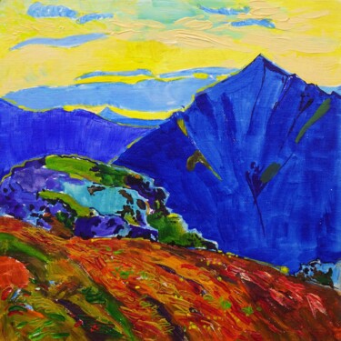 Pittura intitolato "Mountain-Pyramid 2" da Sveta Peuch, Opera d'arte originale, Acrilico Montato su Altro pannello rigido