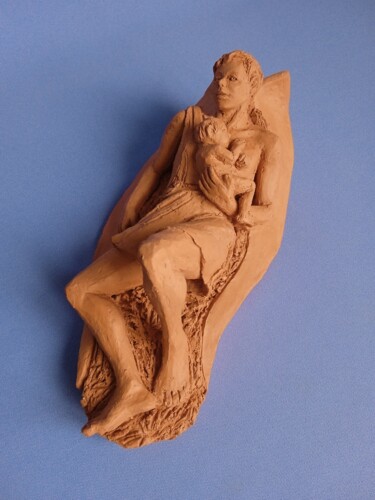 Скульптура под названием "Sleep well, baby" - Sveta Peuch, Подлинное произведение искусства, Керамика