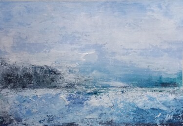 Schilderij getiteld "Зима... Море... Снег" door Sveta Shulginova, Origineel Kunstwerk, Acryl