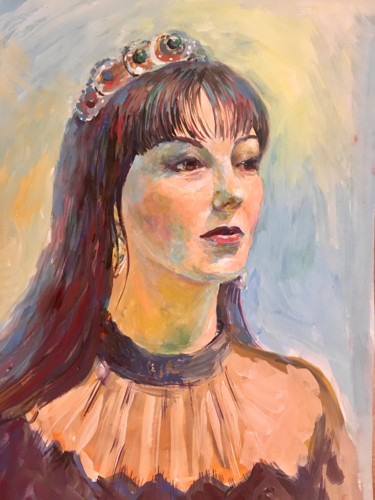 Pittura intitolato "Красавица" da Sveta Sokolova, Opera d'arte originale, Gouache