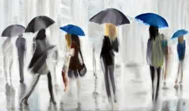 Картина под названием "Rainy Street" - Svetlana Bagdasaryan, Подлинное произведение искусства, Масло