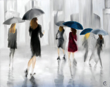 Картина под названием "Rain" - Svetlana Bagdasaryan, Подлинное произведение искусства, Масло