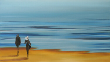 Картина под названием "The Beach" - Svetlana Bagdasaryan, Подлинное произведение искусства, Масло Установлен на Деревянная р…
