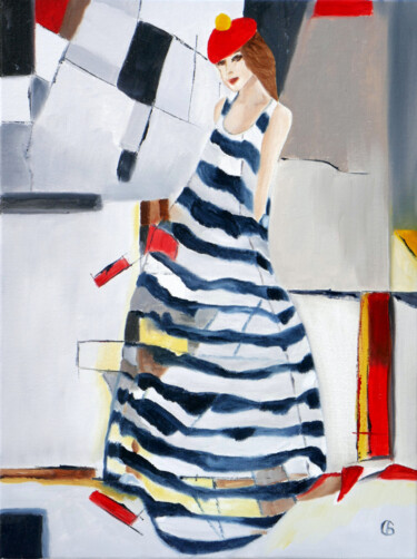 Painting titled "Fashion Show." by Svetlana Bagdasaryan, Original Artwork, Oil Mounted on Wood Stretcher frame