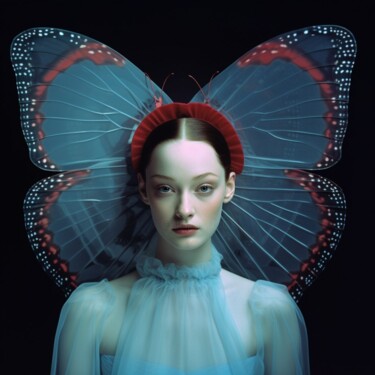 Arte digitale intitolato "Голубые крылышки" da Svetlana Chertova, Opera d'arte originale, Immagine generata dall'IA