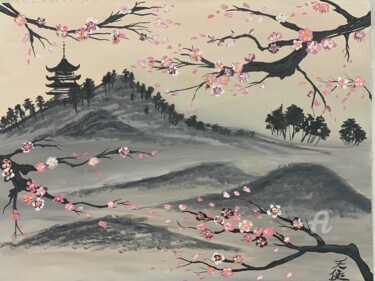 Painting titled "Oil painting: Japan…" by Svetlana Dorokhina, Original Artwork, Oil