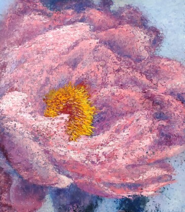 Malerei mit dem Titel "Pink flower" von Svetlana Dushina, Original-Kunstwerk, Öl