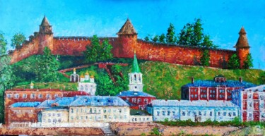 Ζωγραφική με τίτλο "View of the Nizhny…" από Svetlana Dushina, Αυθεντικά έργα τέχνης, Λάδι