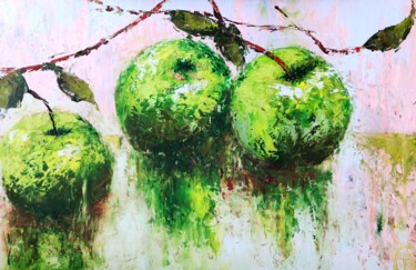 Картина под названием "apples" - Svetlana Dushina, Подлинное произведение искусства, Масло