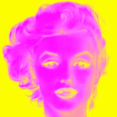 「Pink Marilyn Gold S…」というタイトルのデジタルアーツ Svetlana Fabrikantによって, オリジナルのアートワーク, デジタル絵画 その他の剛性パネルにマウント