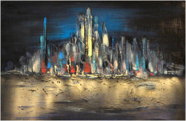 Pittura intitolato "City" da Svetlana Fakhrieva, Opera d'arte originale, Acrilico
