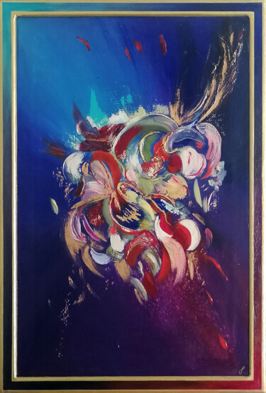 Painting titled "Fantasy" by Svetlana Fakhrieva, Original Artwork, Acrylic Mounted on Cardboard