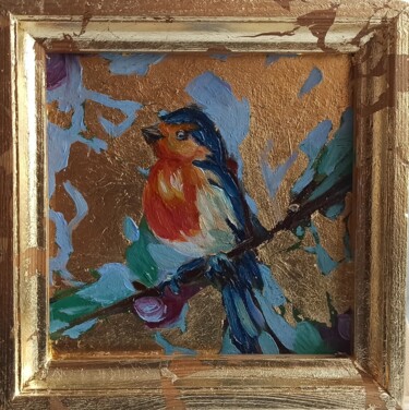 Malerei mit dem Titel "Bird Original Oil P…" von Svetlana Sindere, Original-Kunstwerk, Öl Auf Karton montiert