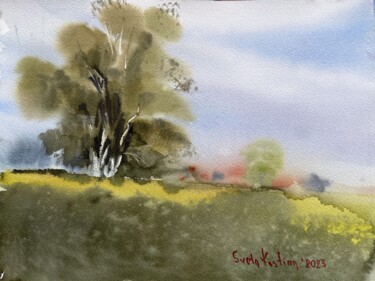 Peinture intitulée "Old eucalyptus, Cyp…" par Svetlana Kostina, Œuvre d'art originale, Aquarelle