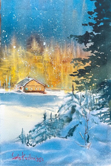 绘画 标题为“Christmass fairy ta…” 由Svetlana Kostina, 原创艺术品, 水彩