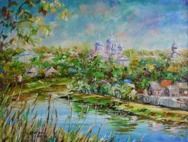 Pittura intitolato "Входоиерусалимский…" da Svetlana Kruglov, Opera d'arte originale